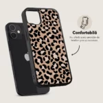 Husa iPhone 12 - Skino Leopard Animal Print, Negru - Maro - imagine 4