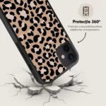 Husa iPhone 12 - Skino Leopard Animal Print, Negru - Maro - imagine 5
