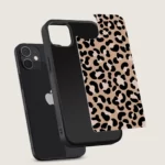 Husa iPhone 12 - Skino Leopard Animal Print, Negru - Maro - imagine 8