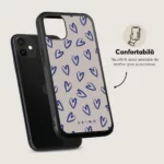 Husa iPhone 11 - Skino Forever Love, inimi albastru bej - imagine 4