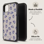 Husa iPhone 11 - Skino Forever Love, inimi albastru bej - imagine 7