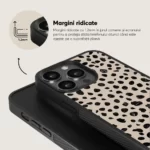 Husa telefon iPhone 13 Pro - Fancy Latte, animal print bej negru