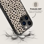 Husa iPhone 13 Pro - Fancy Latte, animal print bej negru