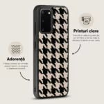 Husa Samsung Galaxy S20 - Skino Houndstooth, textil negru bej - imagine 3