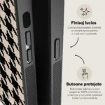 Husa Samsung Galaxy S20 - Skino Houndstooth, textil negru bej - imagine 6