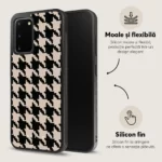 Husa Samsung Galaxy S20 - Skino Houndstooth, textil negru bej - imagine 7