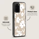 Husa Samsung Galaxy S20 - Skino Flower Glam, flori bej - imagine 3