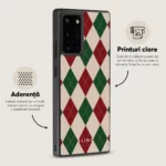 Husa Samsung Galaxy Note 20 - Skino Argyle Santa, textura romburi, negru bej - imagine 3