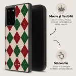 Husa Samsung Galaxy Note 20 - Skino Argyle Santa, textura romburi, negru bej - imagine 7