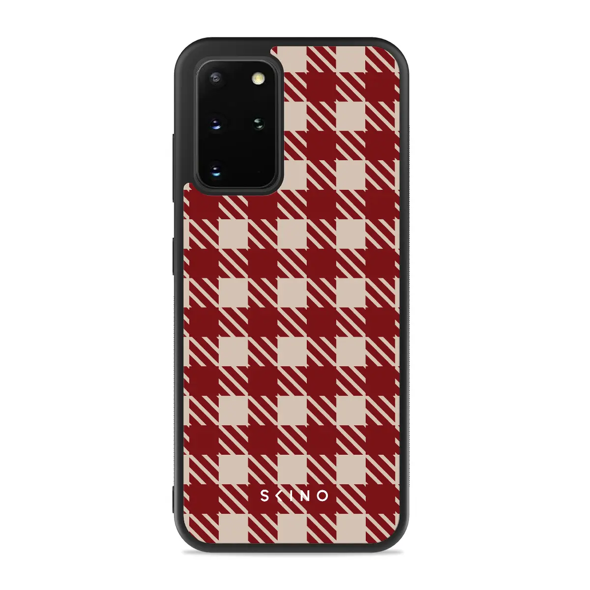 Husa Samsung S20 Plus - Skino Gingham Red, rosu bej (1) Husa Samsung Galaxy S20+ Plus - Skino Gingham Red, rosu bej - imagine 1