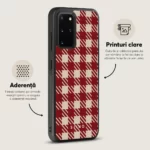 Husa Samsung Galaxy S20+ Plus - Skino Gingham Red, rosu bej - imagine 3