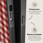 Husa Samsung Galaxy S20+ Plus - Skino Gingham Red, rosu bej - imagine 6