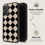 Husa Samsung Galaxy A32 4G - Skino Carouri Romburi, Negru - Bej - imagine 6