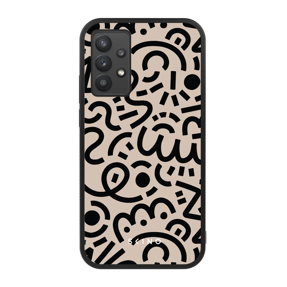 Husa Samsung a32 - Skino Doodle, negru bej Husa Samsung Galaxy A32 4G - Skino Doodle, negru bej - imagine 1