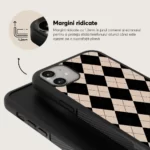 Husa iPhone 11 - Skino Argyle, textura romburi, negru bej - imagine 2