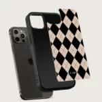 Husa iPhone 12 Pro Max - Skino Argyle, textura romburi, negru bej - imagine 8