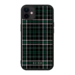 Husa iPhone 12 - Skino Cozy Green, textura haine, verde