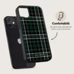 Husa iPhone 12 - Skino Cozy Green, textura haine, verde - imagine 4