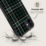 Husa iPhone 12 - Skino Cozy Green, textura haine, verde - imagine 5