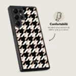 Husa Samsung Galaxy S22 Ultra - Skino Houndstooth Gold, negru bej - imagine 4