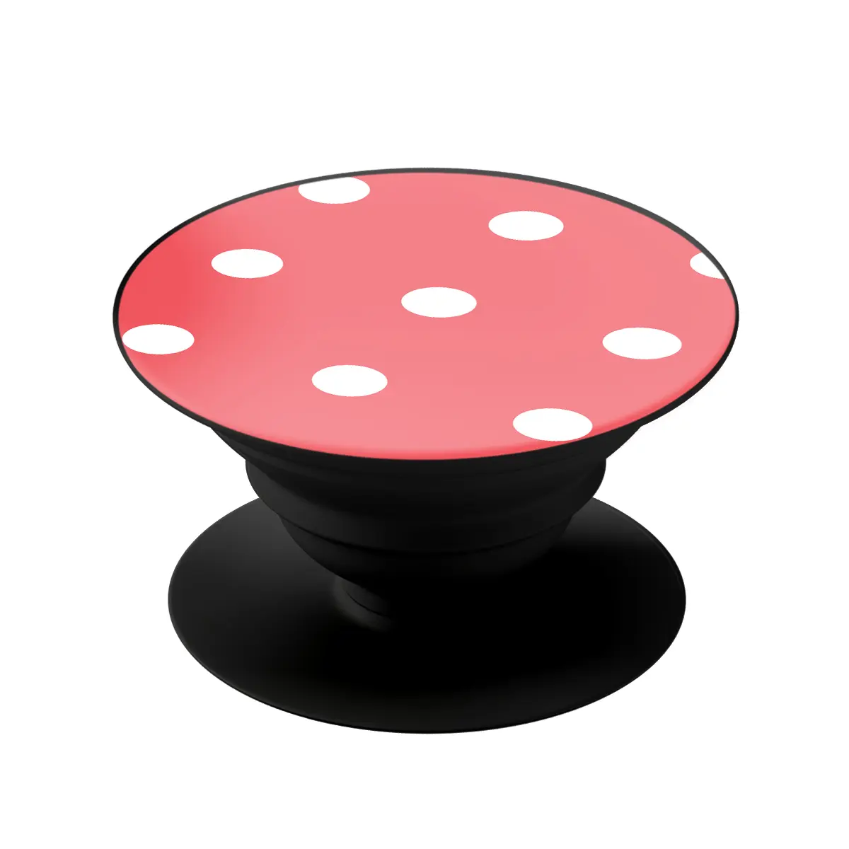 Suport telefon rotund pliabil degete, Skino Grip, Dots Red Suport telefon rotund pliabil degete, Skino Grip, Dots Red - imagine 1