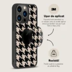 Suport telefon rotund pliabil degete, Skino Grip, Houndstooth - imagine 4