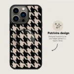 Suport telefon rotund pliabil degete, Skino Grip, Houndstooth - imagine 5