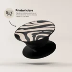 Suport telefon rotund pliabil degete, Skino Grip, Zebra - imagine 3