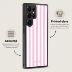 Husa Samsung Galaxy S22 Ultra - Skino Office Pink, linii roz - imagine 3