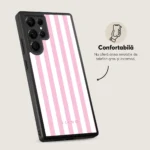 Husa Samsung Galaxy S22 Ultra - Skino Office Pink, linii roz - imagine 4
